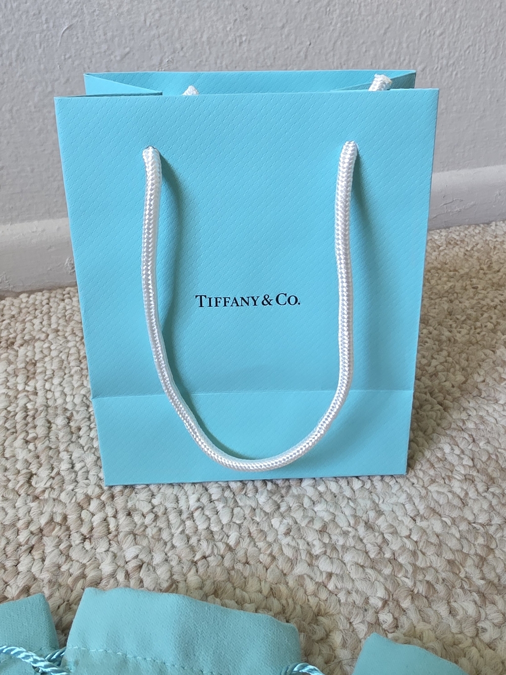 Tiffany & Co. Small Blue Jewelry Pouches with Gift Bag Brand New - Picture 3 of 5